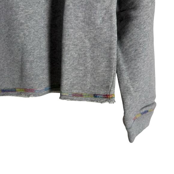 Something Navy Meghan Gray Ruffled Crewneck Terry Pullover Sweatshirt Size XS - Picture 9 of 13